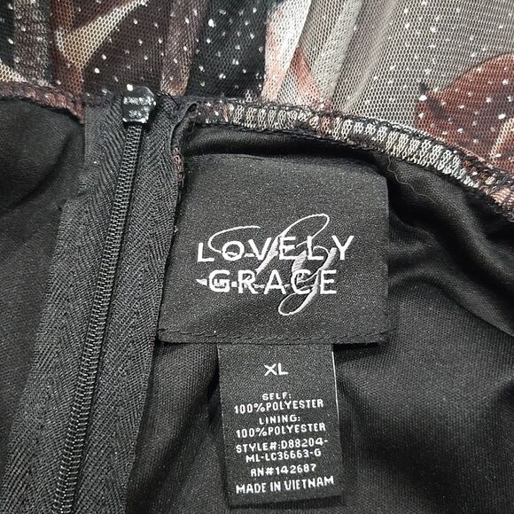 Lovely Grace Y2K Babydoll Maxi Dress XL Forest Fairy Whimsigoth Mesh Glitter - Picture 5 of 16